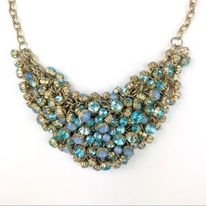 Clustered rhinestone statement necklace